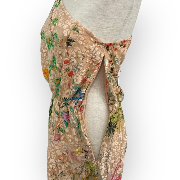 NWT HEMANT AND NANDITA Veena Dress in Nude Size Large One Shoulder Formal - Picture 8 of 14